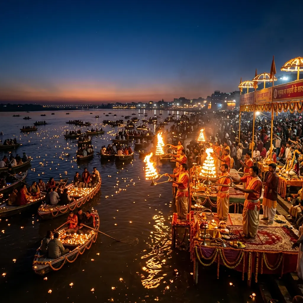 Ganga aarti at dusk