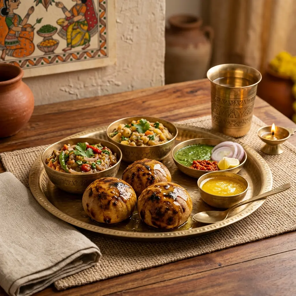 Litti chokha platter